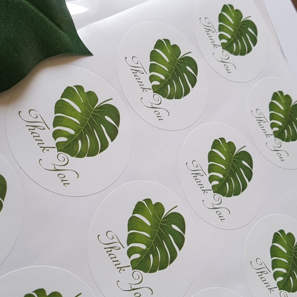 24 pcs Thank You Stickers Banana Leaf 2.5" Inches - Picture 7 of 8